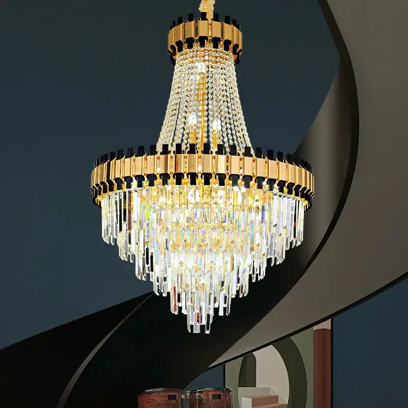Luxurious gold decorbites crystal chandelier living room light
