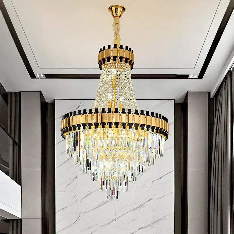 Luxurious gold decorbites crystal chandelier living room light