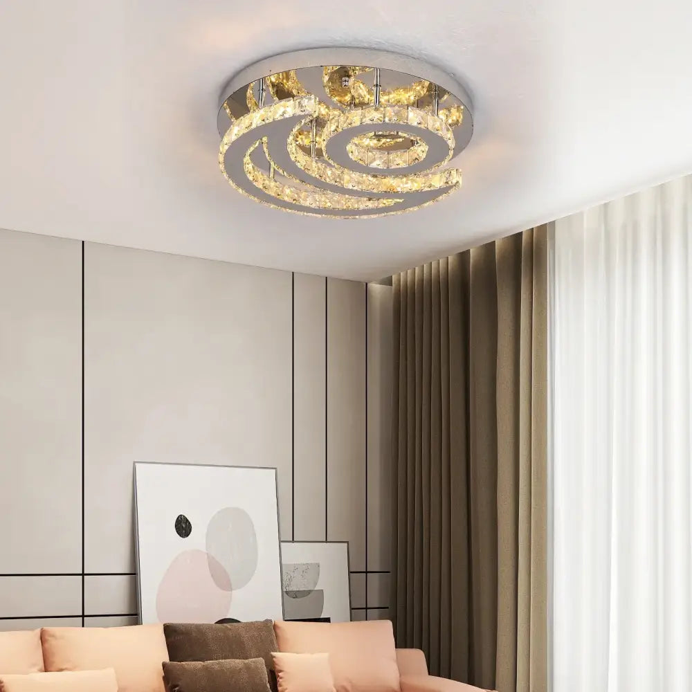 Modern chrome decorbites crystal chandelier living room ceiling light