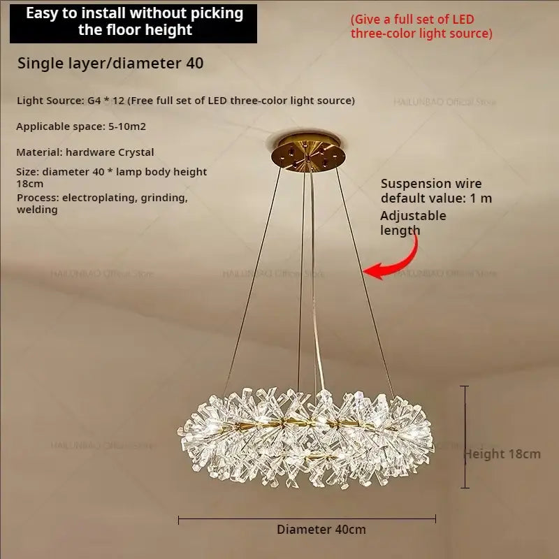 Elegant gold decorbites crystal chandelier for dining room