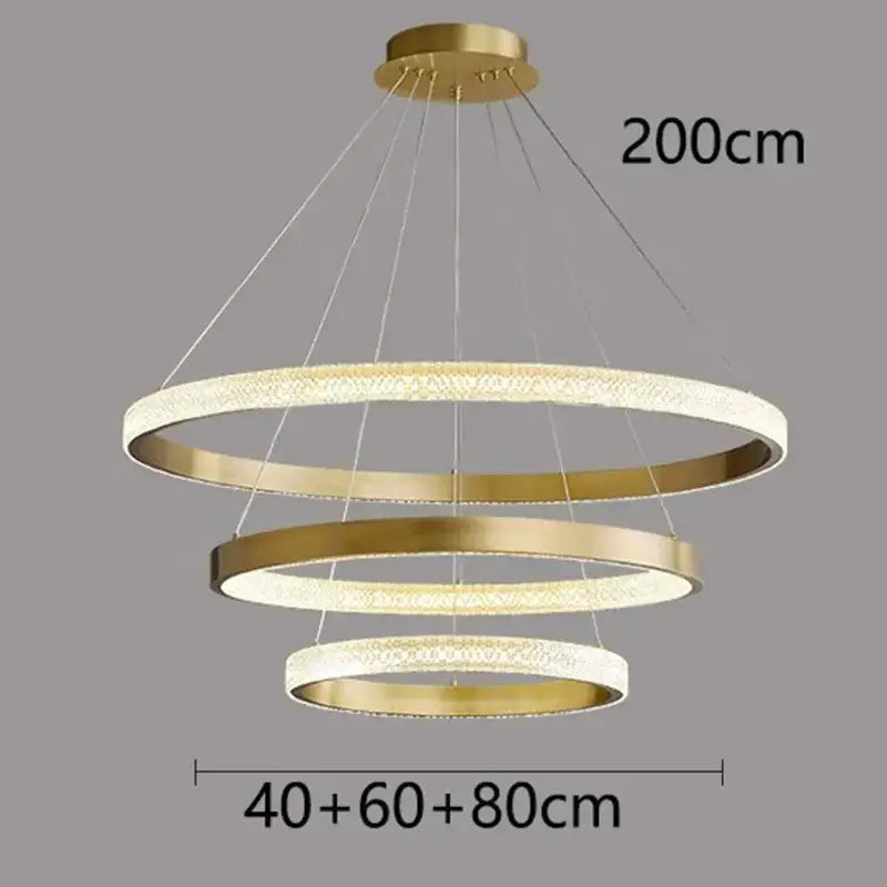 Modern gold textured crystal chandelier dining room pendant light