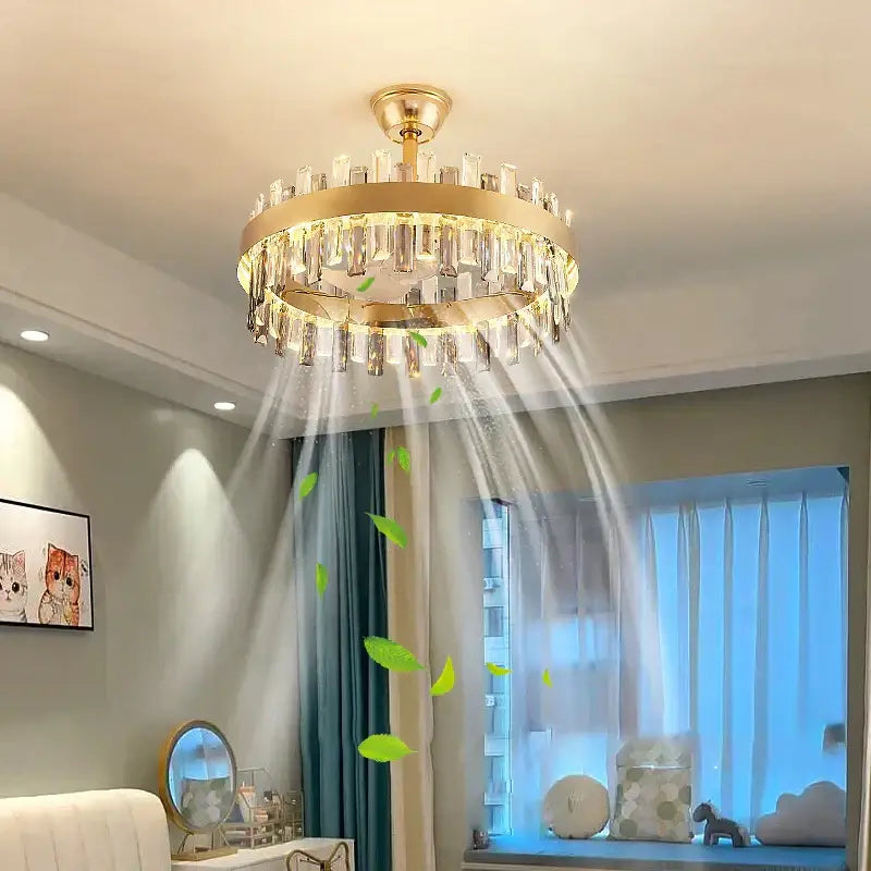 Gold double tier crystal chandelier for living room dining
