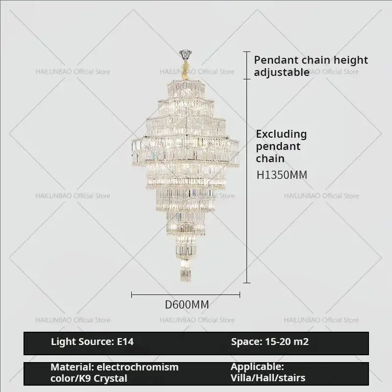 Post modern multi tier decorbites crystal chandelier living room light