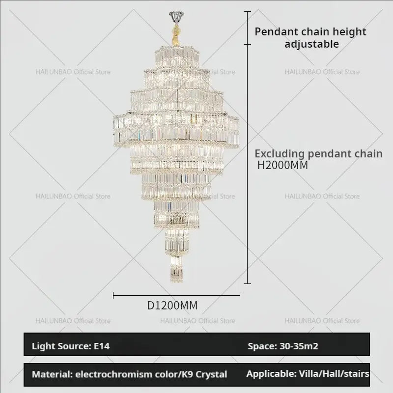Post modern multi tier decorbites crystal chandelier living room light