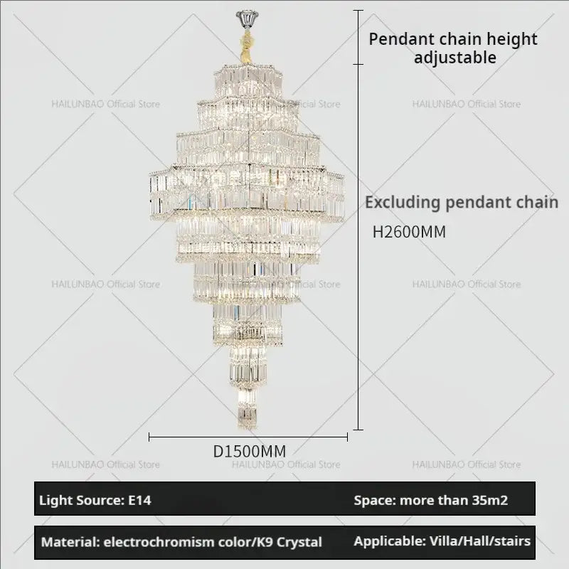 Post modern multi tier decorbites crystal chandelier living room light