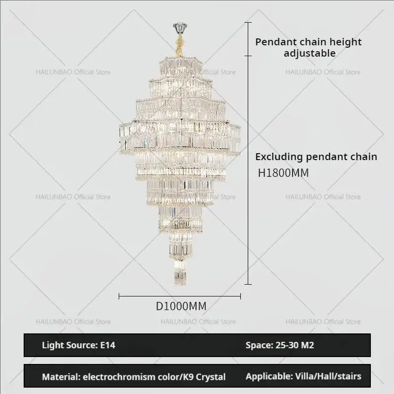 Post modern multi tier decorbites crystal chandelier living room light