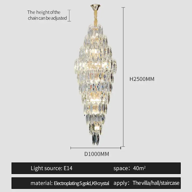 Luxe modern brass and crystal chandelier dining room pendant light