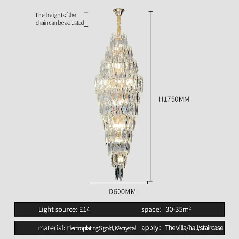 Luxe modern brass and crystal chandelier dining room pendant light