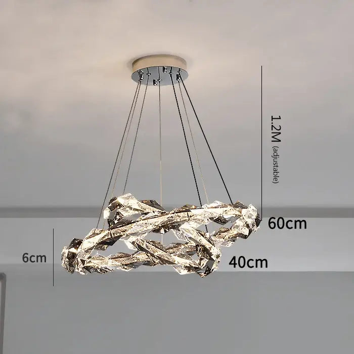 Modern multi tier ring decorbites crystal chandelier living room