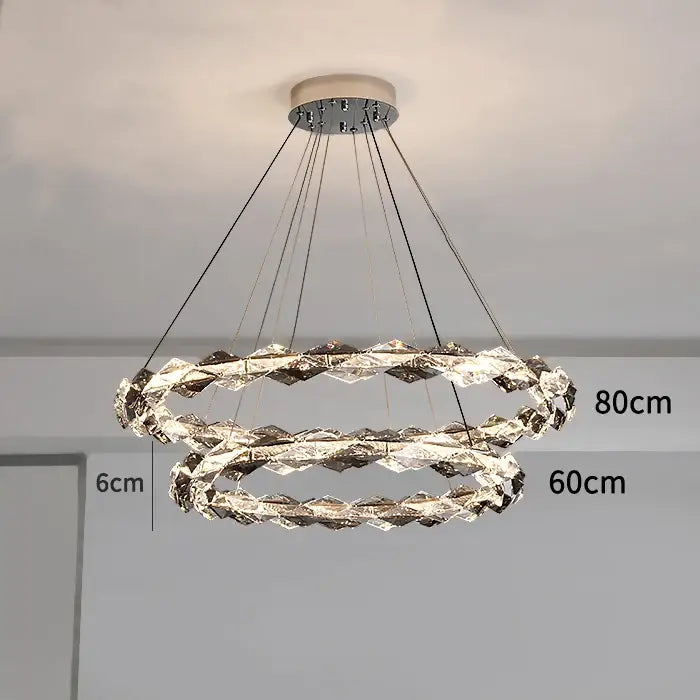 Modern multi tier ring decorbites crystal chandelier living room