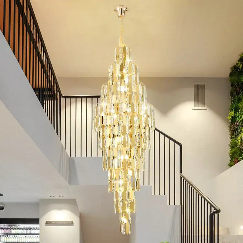 Modern european golden crystal chandelier living room light