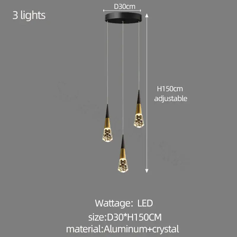 Modern gold decorbites crystal chandelier for stairwell and living room