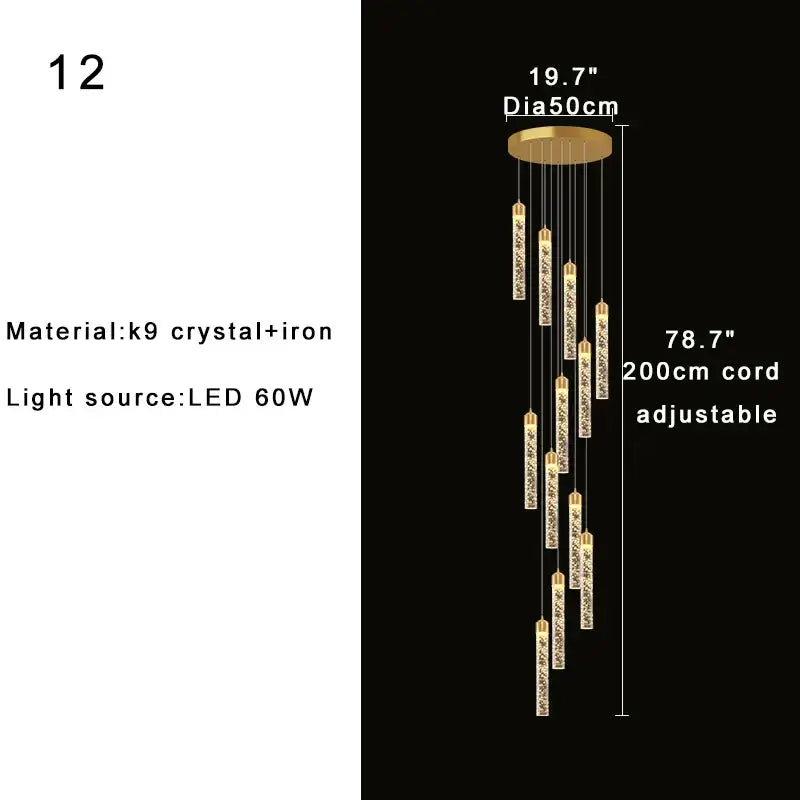 Modern gold decorbites crystal chandelier foyer pendant light