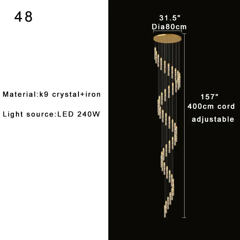 Modern gold decorbites crystal chandelier foyer pendant light