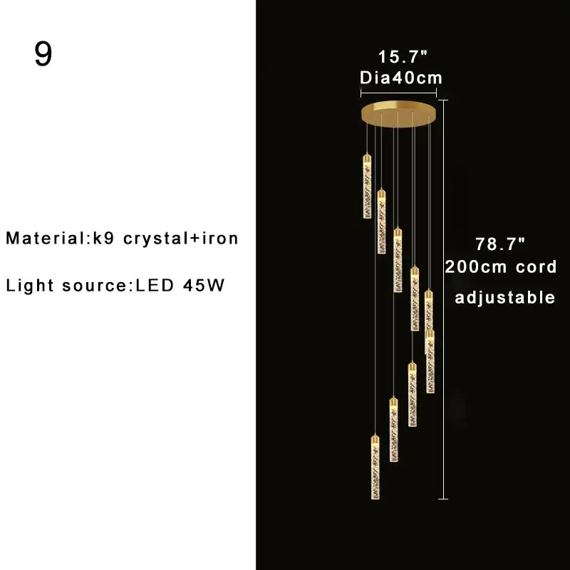 Modern gold decorbites crystal chandelier foyer pendant light
