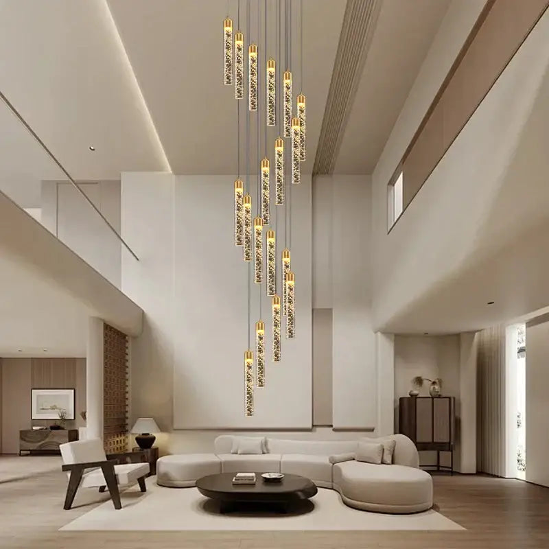 Modern gold decorbites crystal chandelier foyer pendant light
