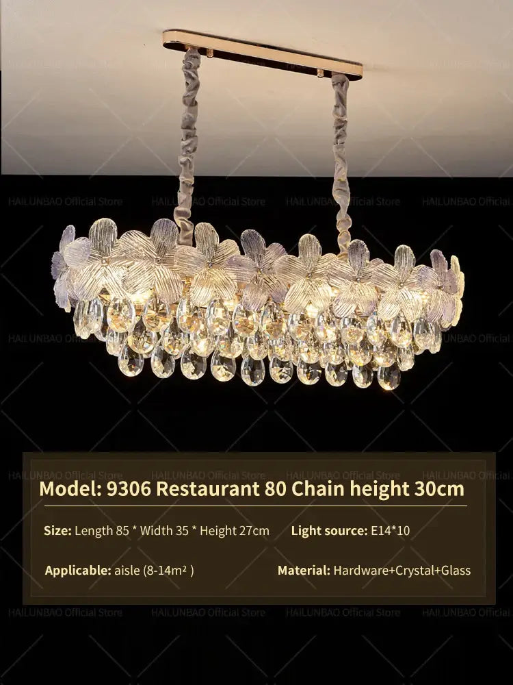French cream petal decorbites crystal chandelier for living room