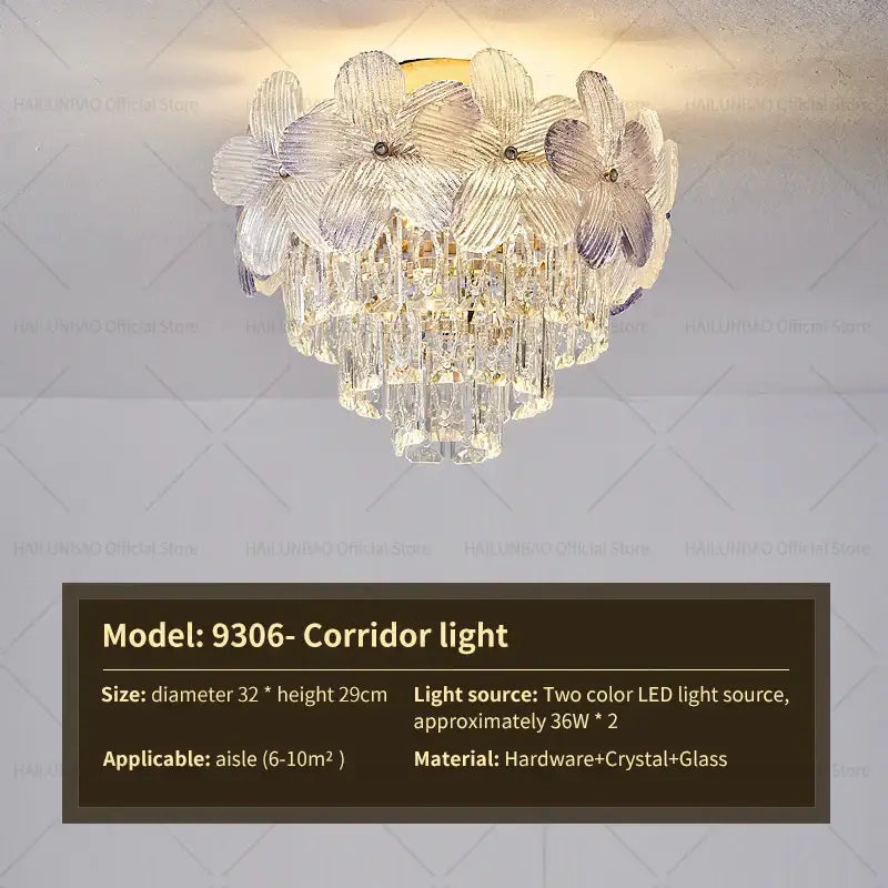 French cream petal decorbites crystal chandelier for living room