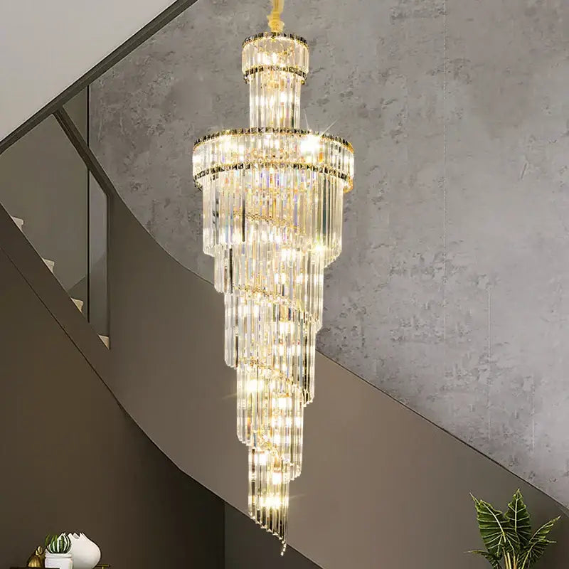 French gold decorbites crystal chandelier dining room cascading light