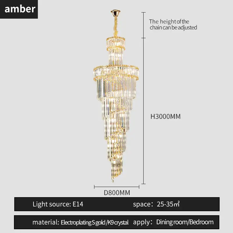 French gold decorbites crystal chandelier dining room cascading light