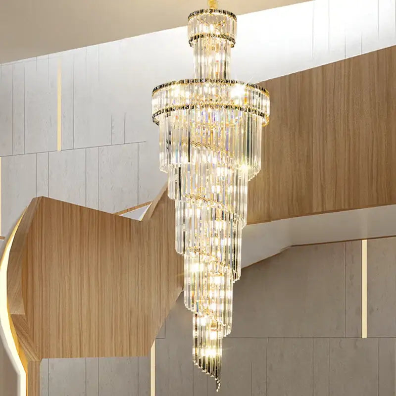 French gold decorbites crystal chandelier dining room cascading light