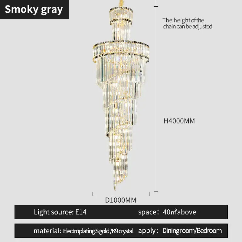 French gold decorbites crystal chandelier dining room cascading light