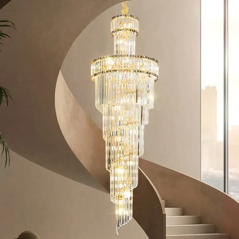 French gold decorbites crystal chandelier dining room cascading light
