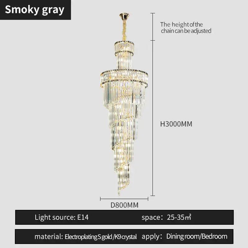 French gold decorbites crystal chandelier dining room cascading light