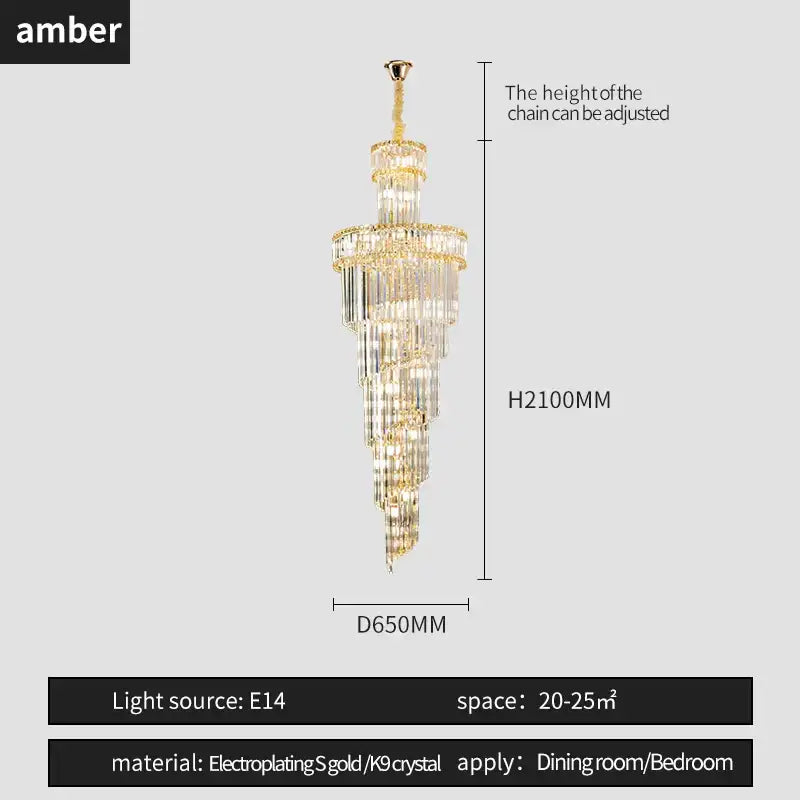 French gold decorbites crystal chandelier dining room cascading light