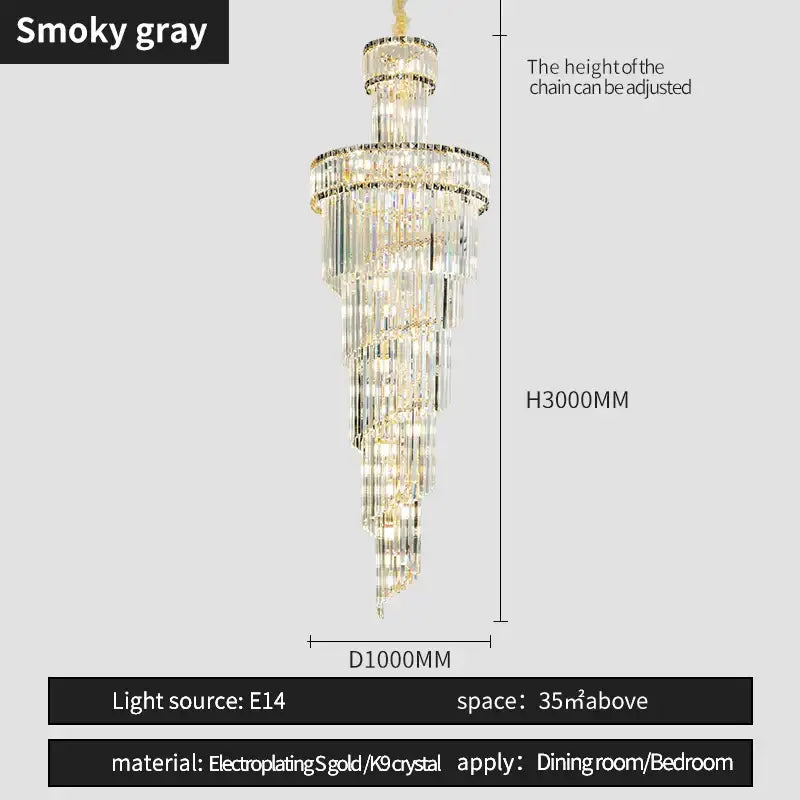 French gold decorbites crystal chandelier dining room cascading light
