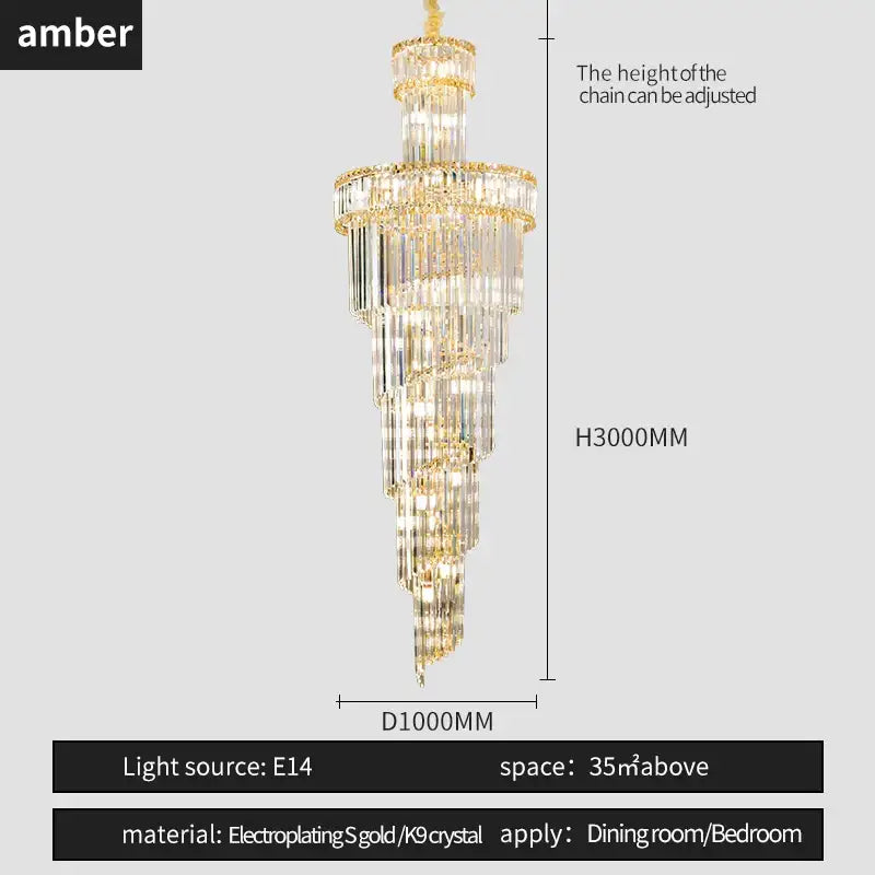 French gold decorbites crystal chandelier dining room cascading light