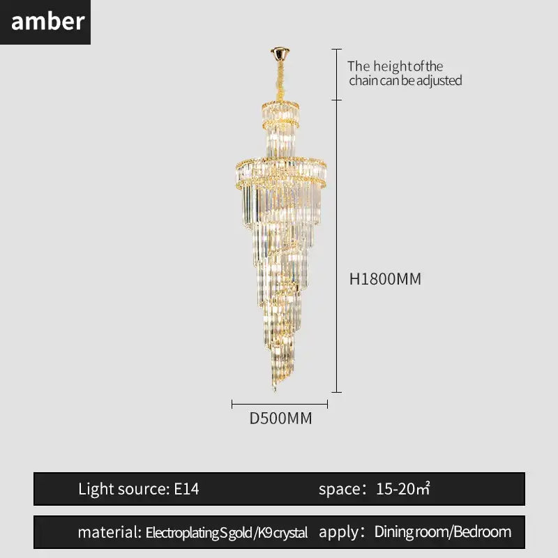 French gold decorbites crystal chandelier dining room cascading light