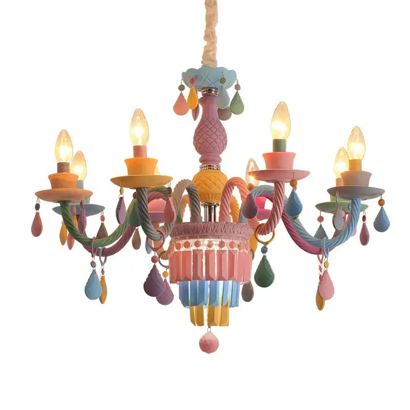 Pastel decorbites crystal chandelier for girl bedroom lighting