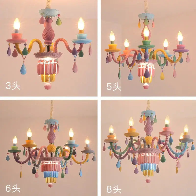 Pastel decorbites crystal chandelier for girl bedroom lighting