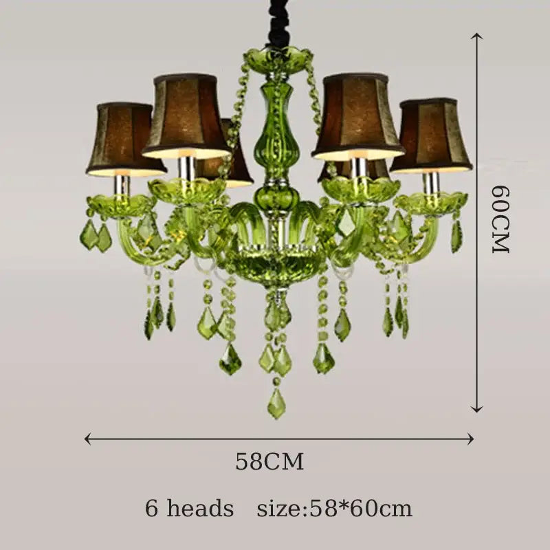 Glamorous emerald green decorbites crystal chandelier for bedroom