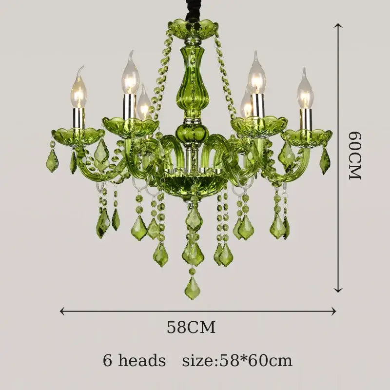 Glamorous emerald green decorbites crystal chandelier for bedroom