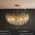 Golden branch crystal chandelier dining room leaf pendant light