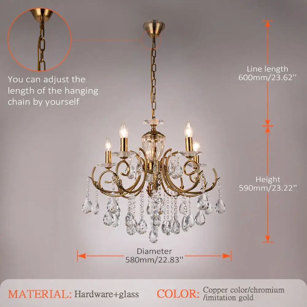 Luxury gold decorbites crystal chandelier for dining room lighting