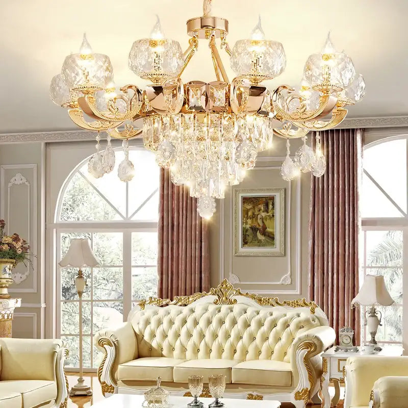 European gold decorbites crystal chandelier living room light