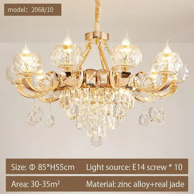 European gold decorbites crystal chandelier living room light