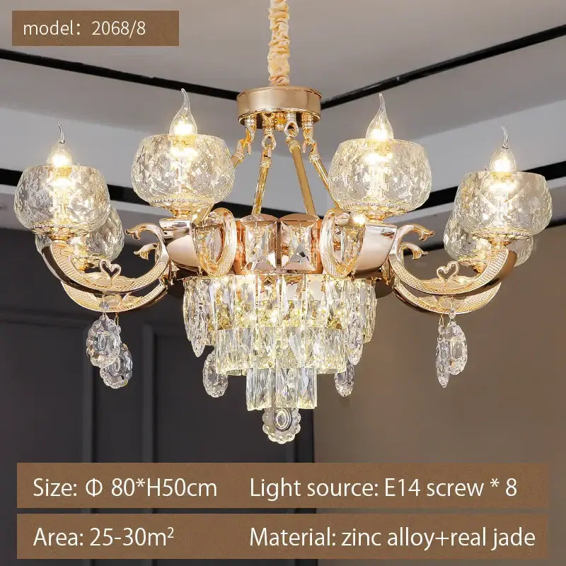 European gold decorbites crystal chandelier living room light