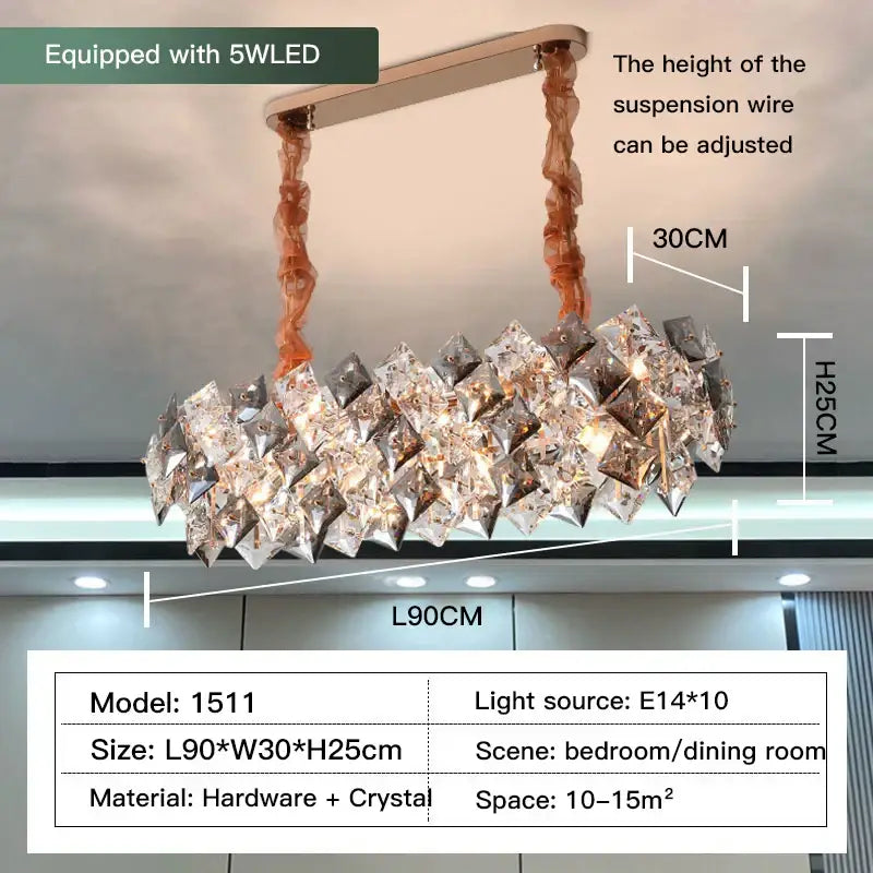 Modern gold decorbites crystal chandelier for dining room