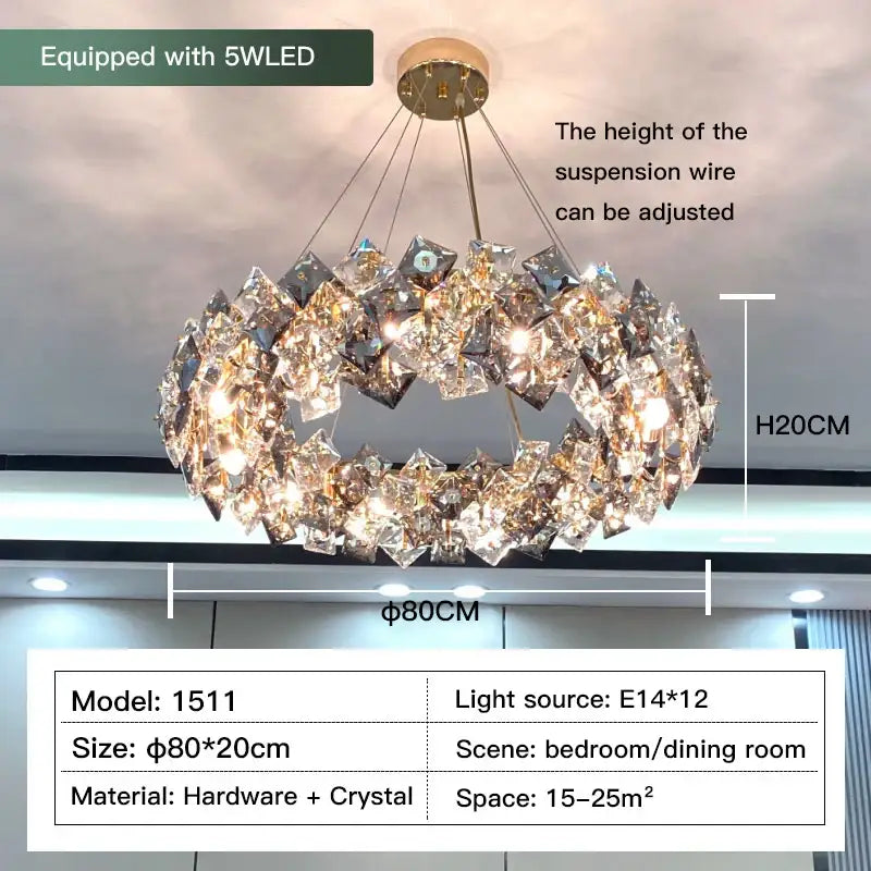Modern gold decorbites crystal chandelier for dining room