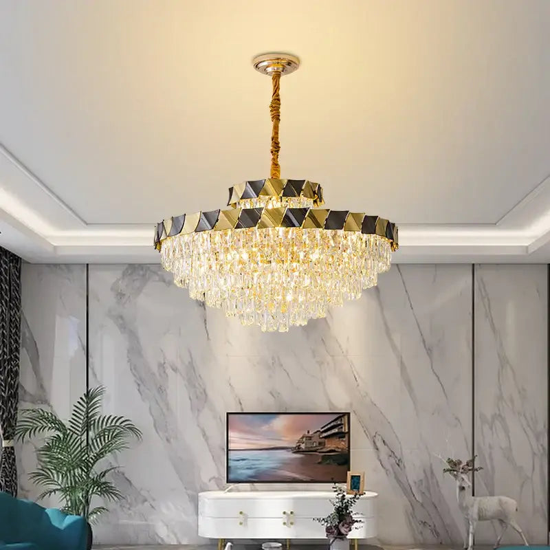 Modern gold & black decorbites crystal chandelier living room light