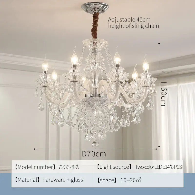 Decorbites crystal chandelier led candle for dining room