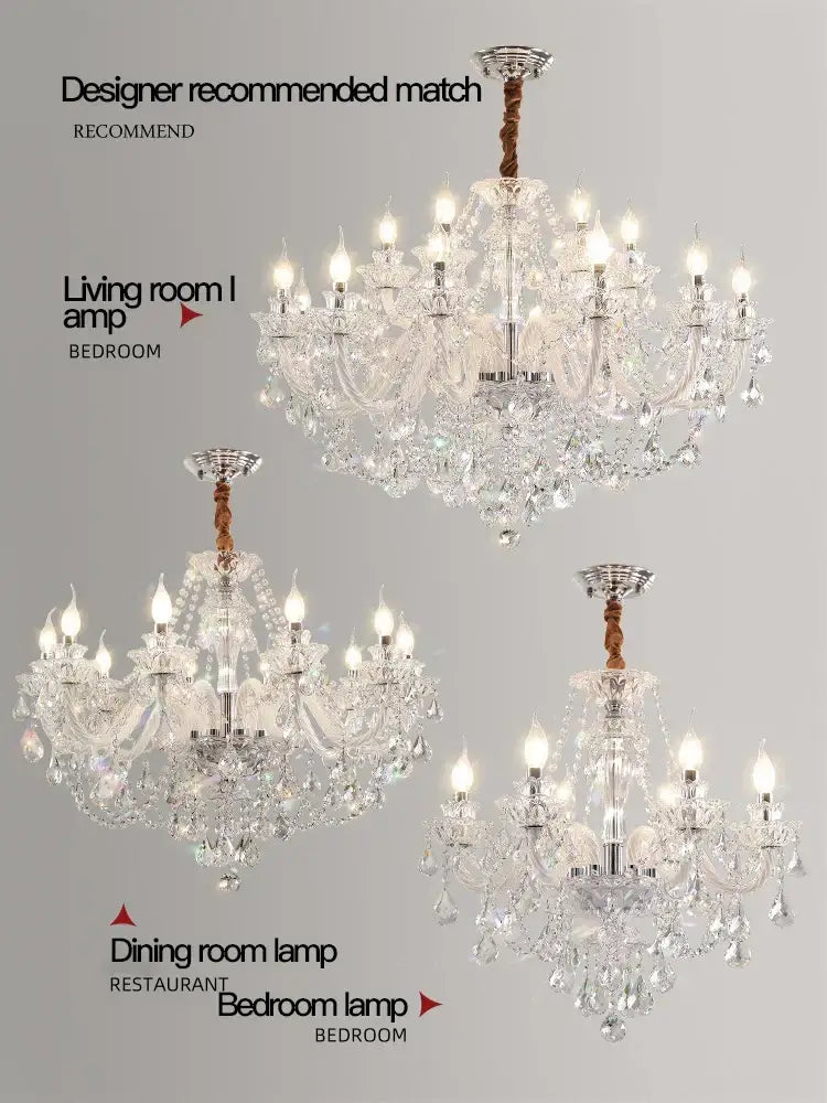 Decorbites crystal chandelier led candle for dining room
