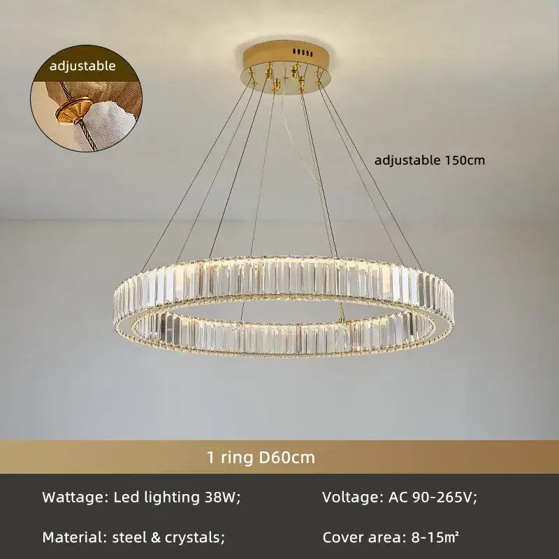 Modern gold spiral crystal chandelier staircase pendant light