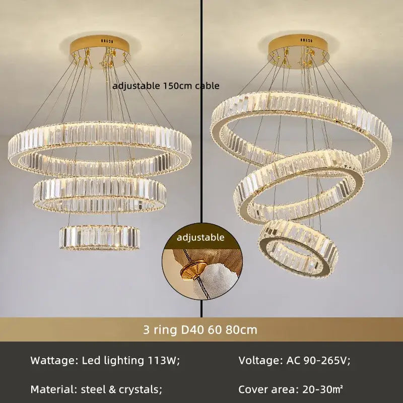 Modern gold spiral crystal chandelier staircase pendant light
