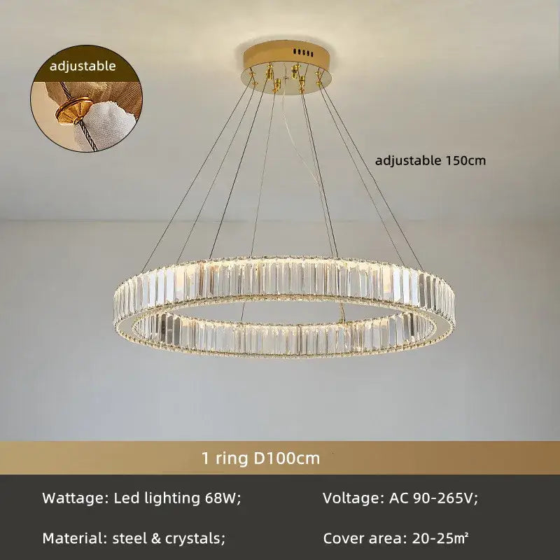 Modern gold spiral crystal chandelier staircase pendant light