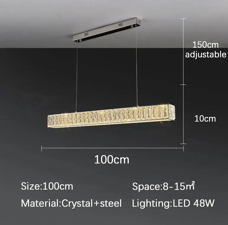 Modern golden crystal chandelier led dining room pendant light
